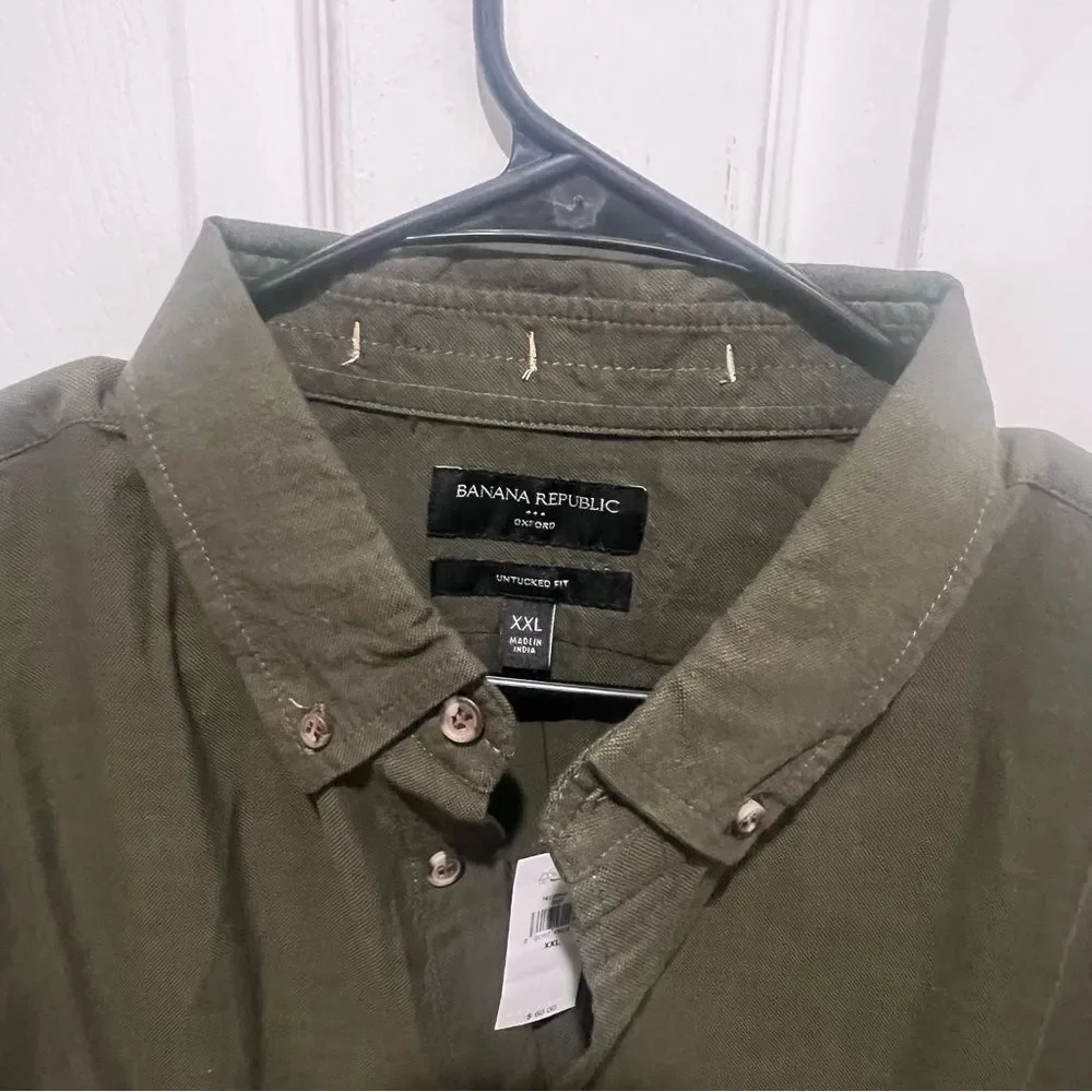 NWT Banana Republic button down mens short sleeved collared shirt size xxl